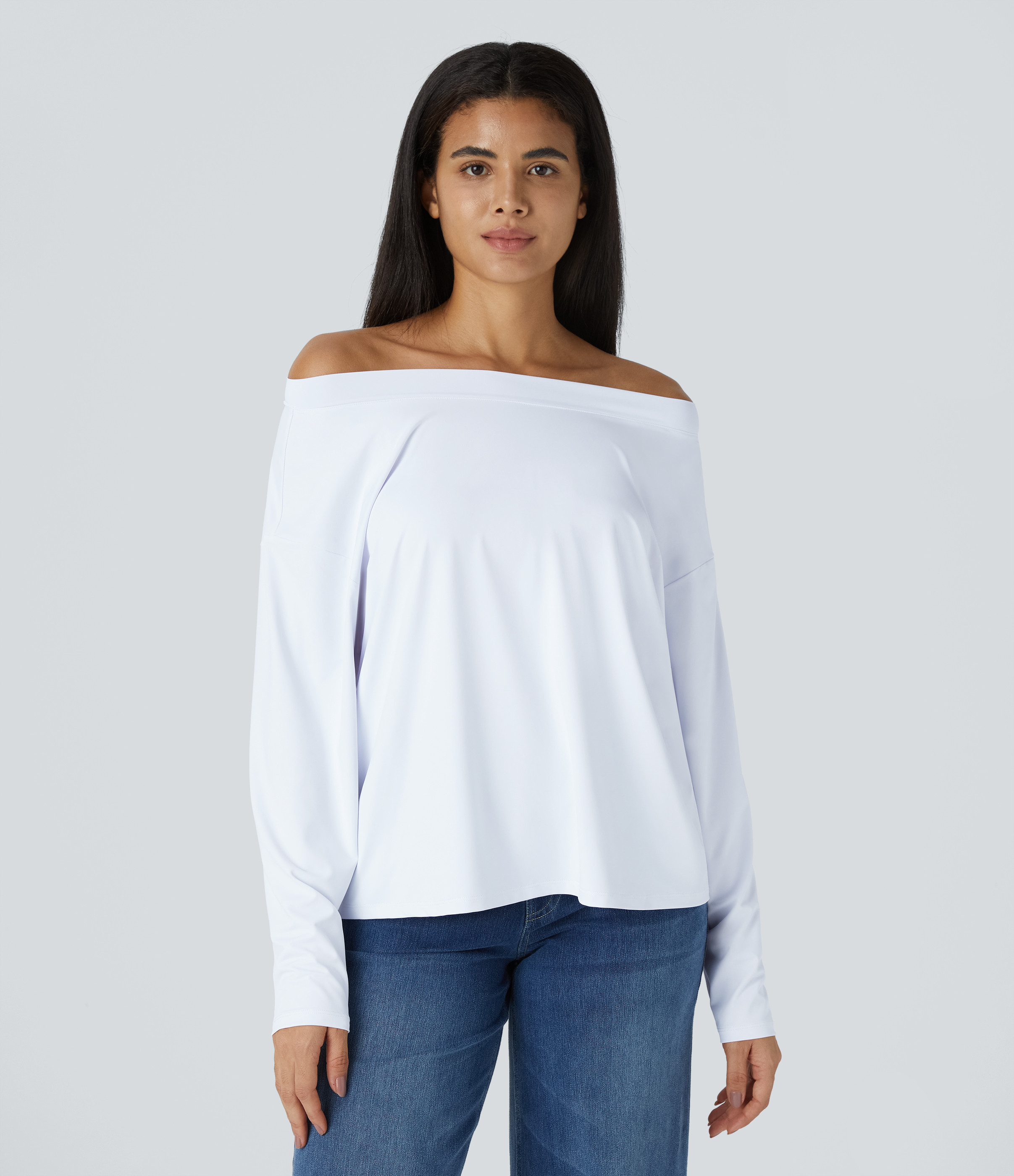 Women’s Off Shoulder Long Sleeve Casual Top - Halara | HALARA