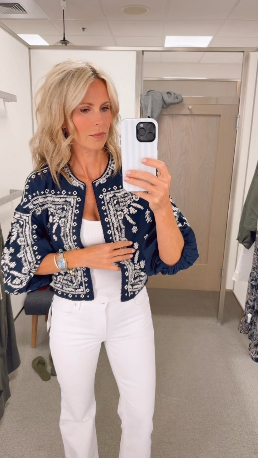 This jacket immediately caught my eye. 🩵The embroidery is so beautiful, and I love it paired with crisp white denim for a classic look that still feels fun. Linking the outfit here!

embroidered jacket, Veronica Beard, white jeans, AGOLDE denim, Nordstrom style, elevated casual, transitional outfit, classic wardrobe, statement jacket, everyday style, chic fashion, fall outfit inspiration, LTK finds

#LTKootd #LTKmomlife #LTKSeasonal