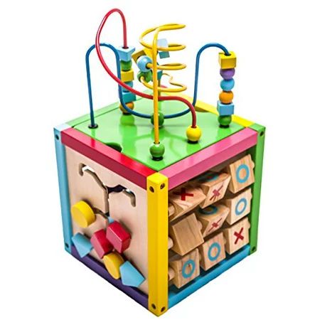 6-in-1 Play Cube Activity Center - Wood | Walmart (US)