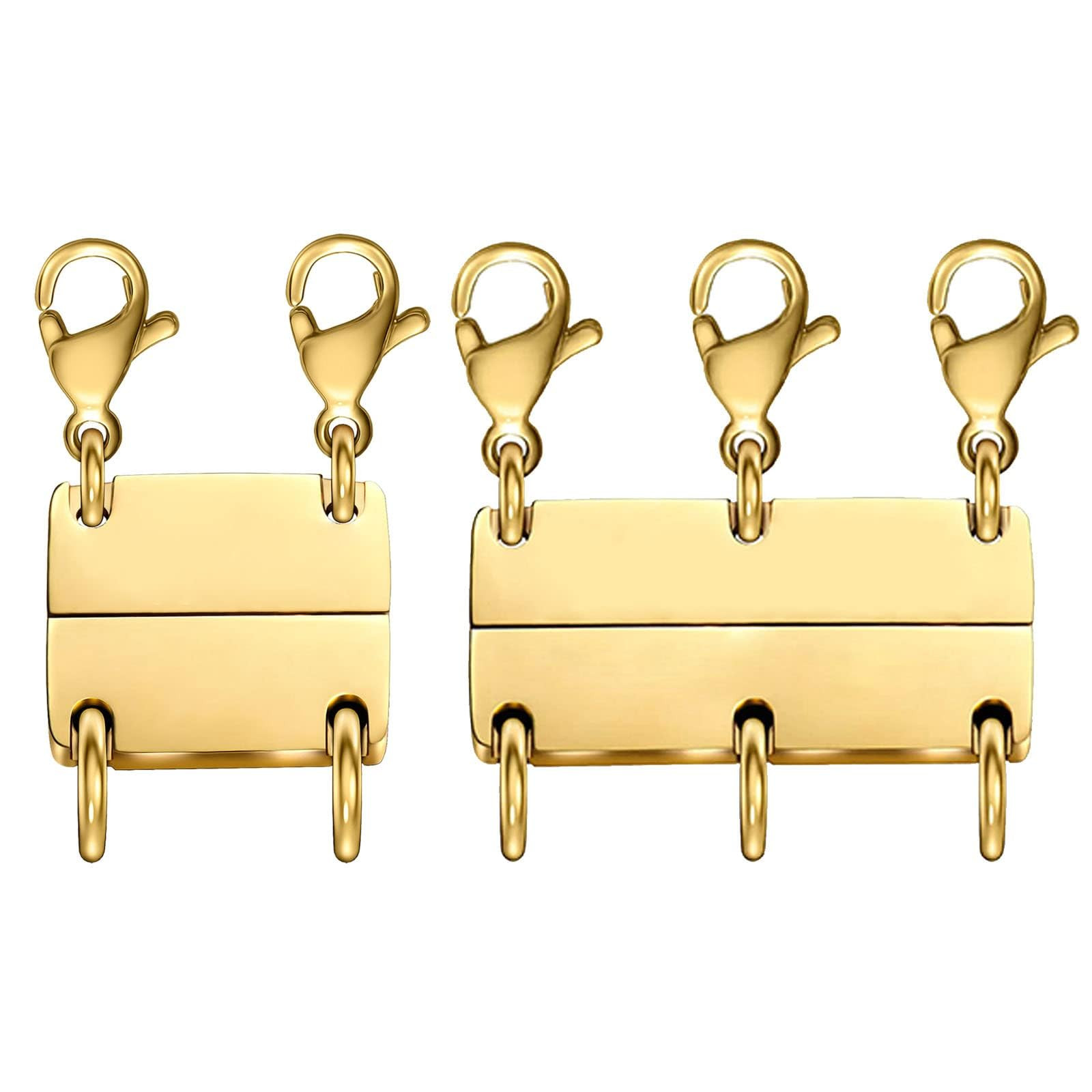 OHINGLT Layered Necklace Clasp 18K Gold and Silver Necklace Separator for Layering, Multiple Neck... | Amazon (US)