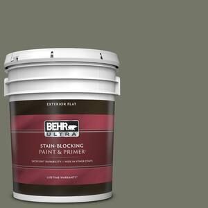 BEHR ULTRA 5 gal. #PPU10-19 Conifer Green Flat Exterior Paint & Primer-485305 - The Home Depot | The Home Depot