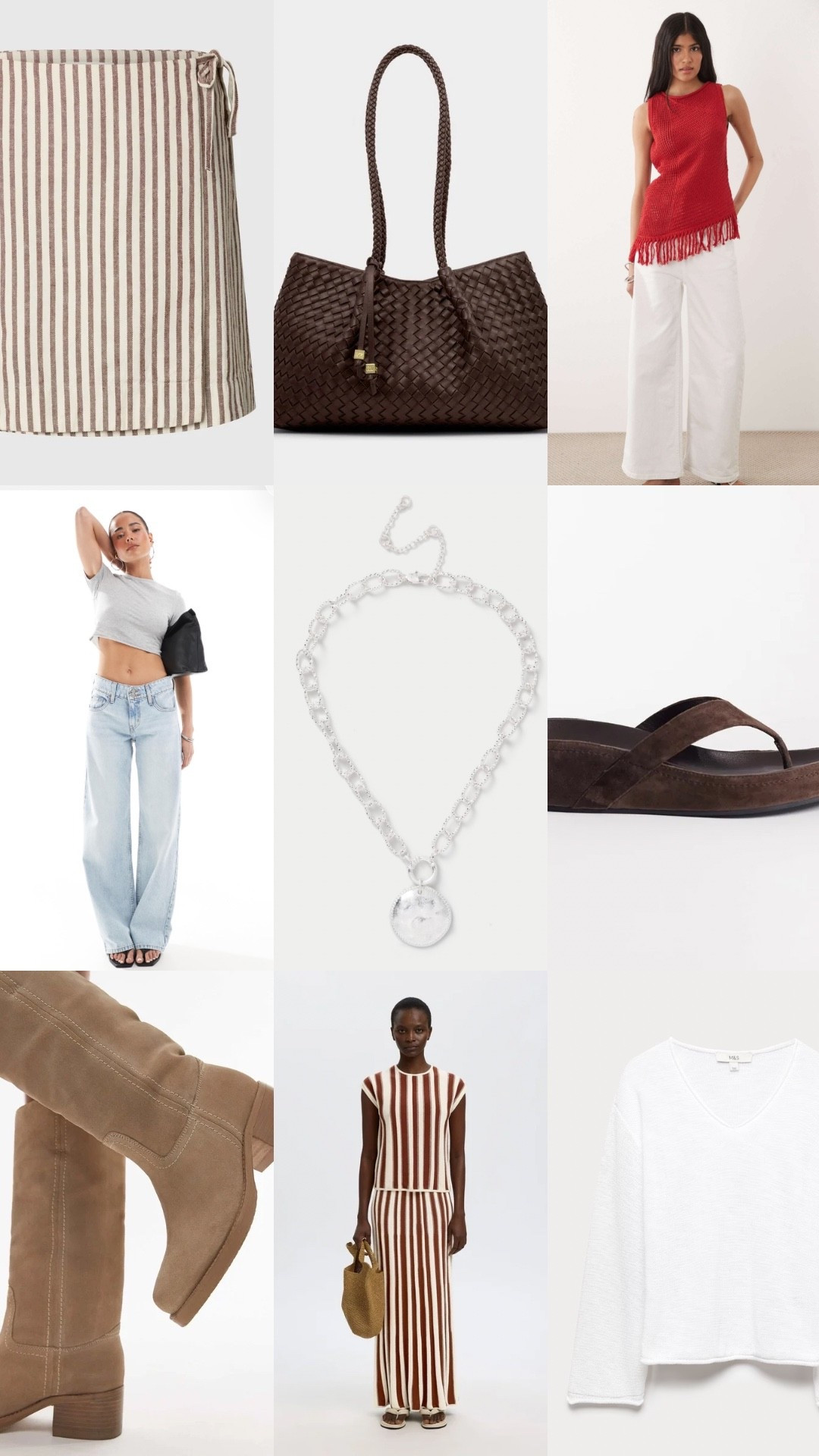 Summer outfits
Brown suede sandals
Festival boots
Levi’s baggy jeans 
Chunky silver necklace
Stripe skirt 
Lightweight white knit jumper 
Holiday outfits 
Summer workwear

#LTKgrwm #LTKootd #LTKWorkwear