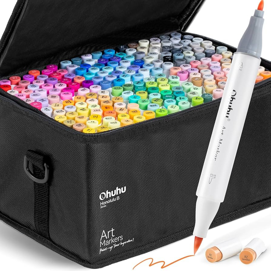 Ohuhu Alcohol Based Brush Markers -Double Tipped Art Marker Set for Artists Adults Coloring Sketc... | Amazon (US)