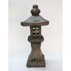 26.25" Stone Multi Purpose Pagoda Lantern with Magnetic Door | Christmas Central