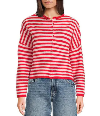 Things Between Piper Striped Button-Front Cardigan | Dillard's | Dillard's