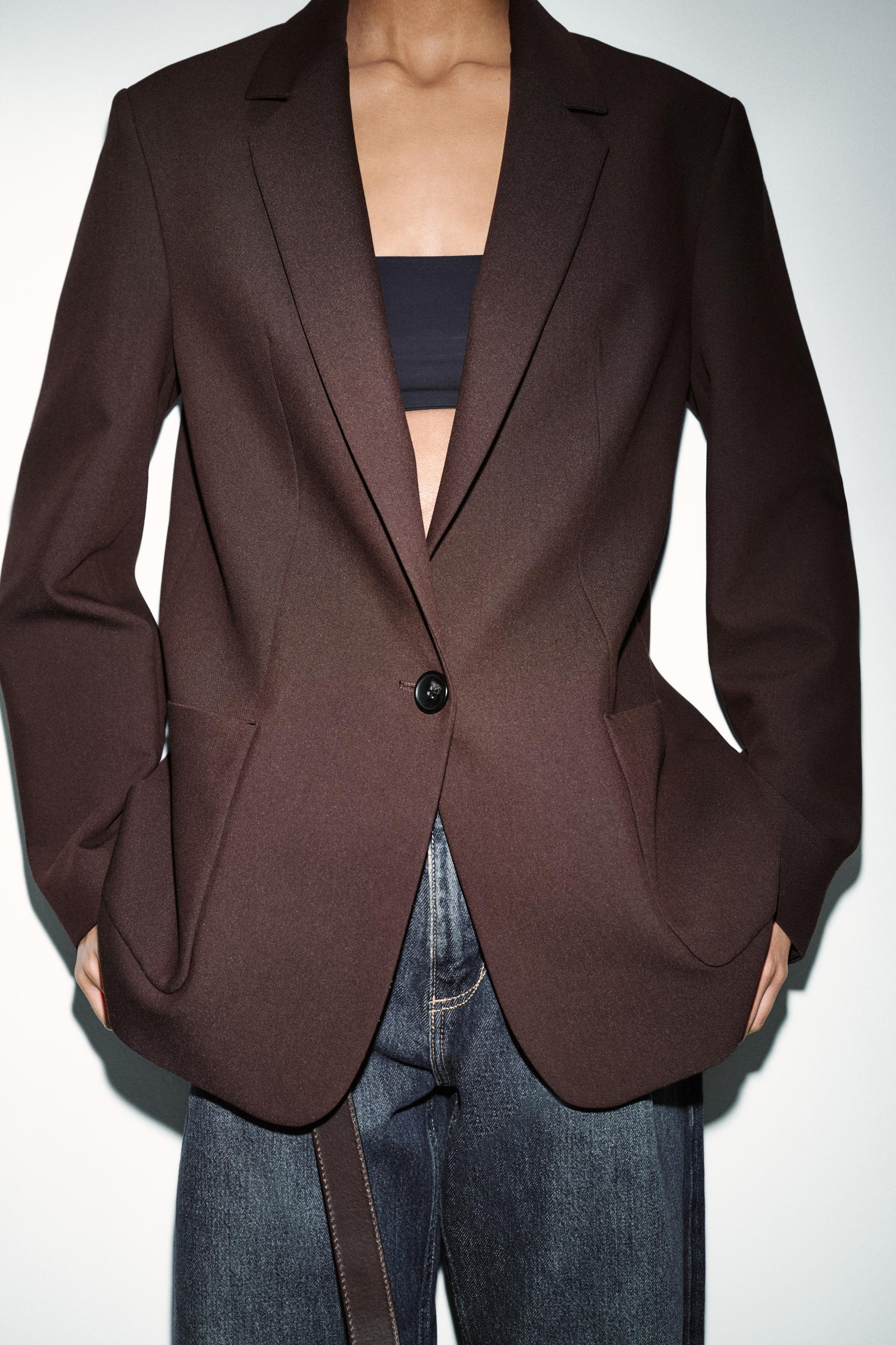 STRAIGHT BLAZER WITH SHOULDER PADS | Zara US