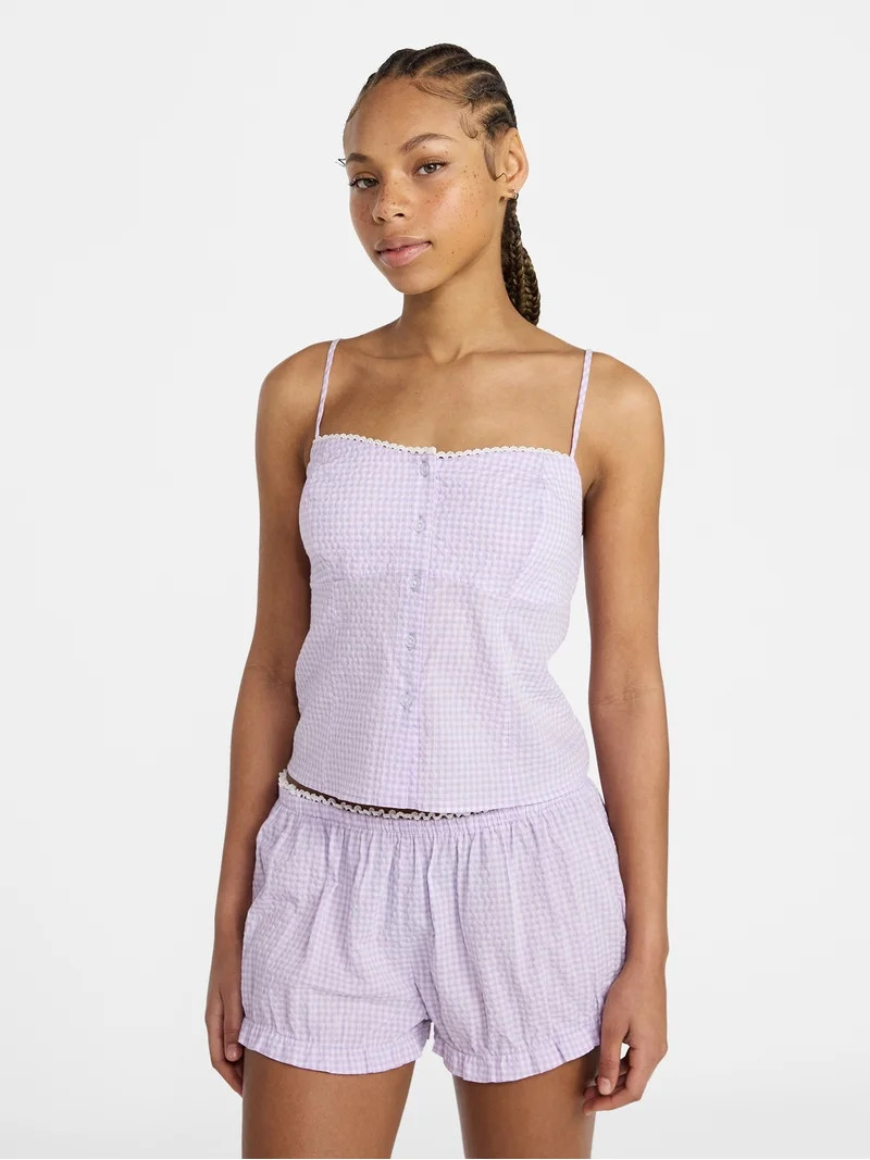 No Boundaries Cami Top and Bloomer Shorts Sleep Set, 2-Piece, Women's XS-XXL | Walmart (US)