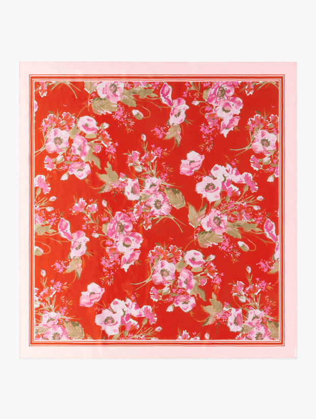 Watercolor Bouquets Silk Square Scarf | Talbots