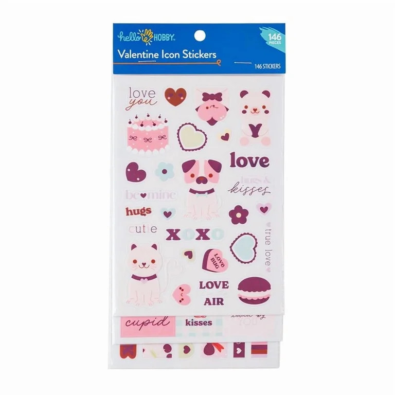Hello Hobby Foil Sticker Sheet, Multicolor Kawaii Valentine | Walmart (US)