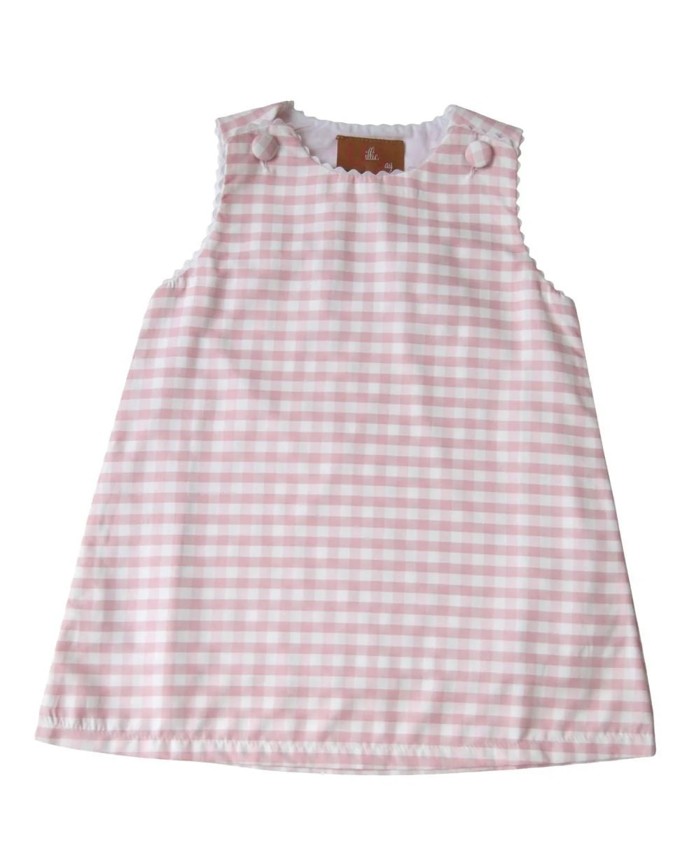 Addison Pink Gingham Ric Rac Dress | Persnickety