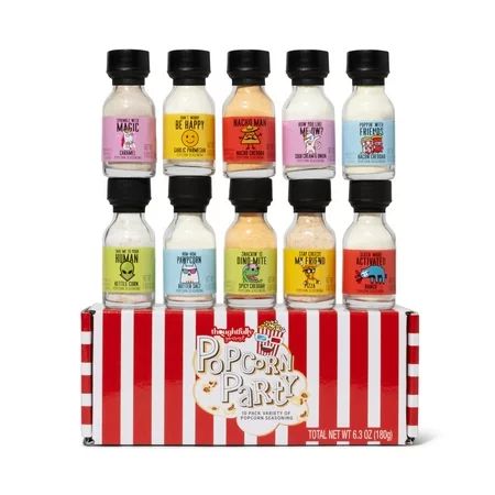 Thoughtfully Gourmet Popcorn Party Seasoning Sampler Gift Set Pack of 10 | Walmart (US)