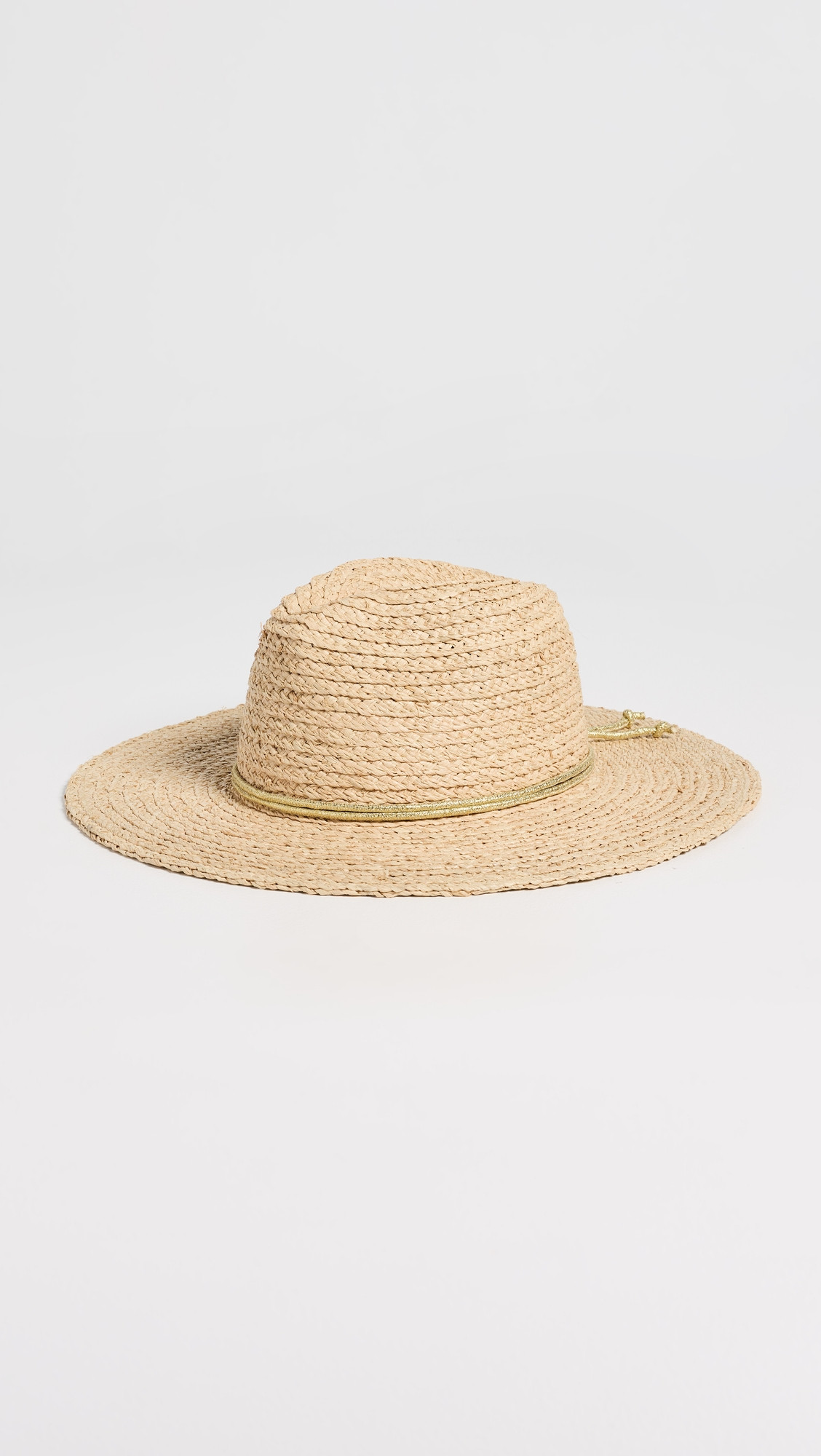 Hat Attack Braided Raffia Continental Hat Natural/Gold One Size | Shopbop