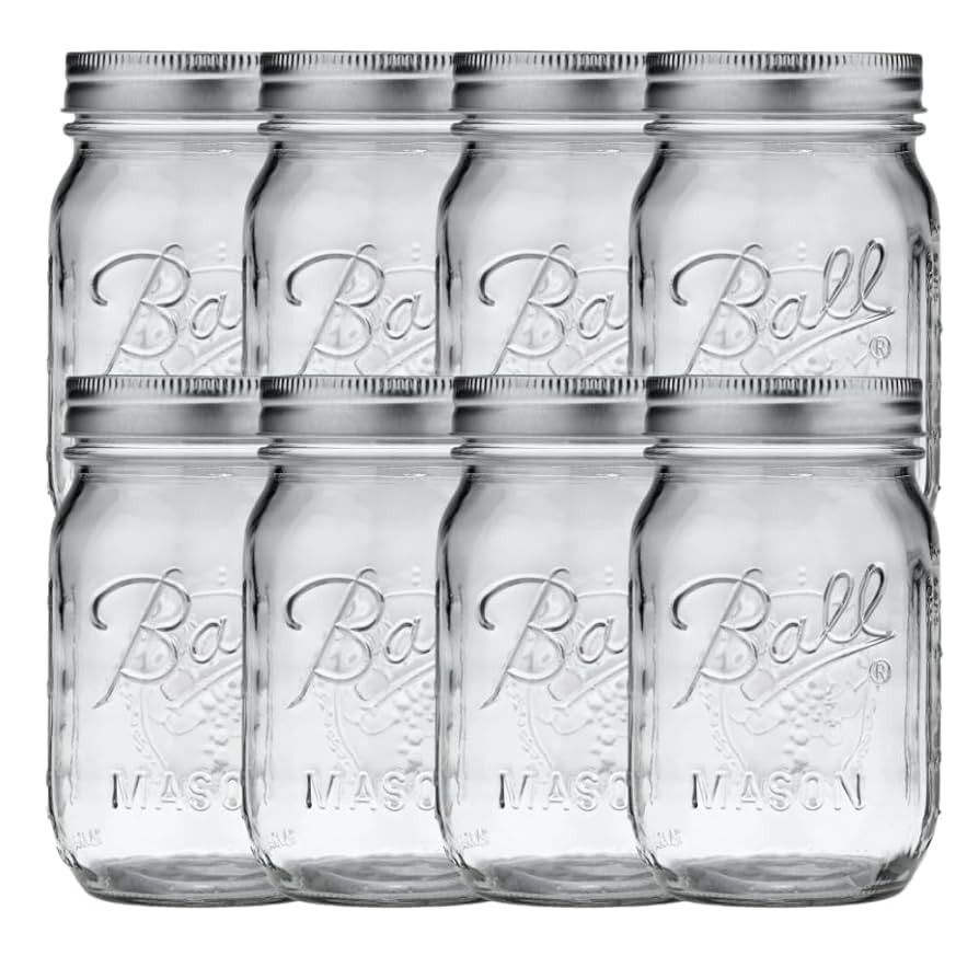 Ball Regular Mouth Pint (16 oz.) Mason Jars with Lids and Bands, for Canning or Drinkware, 8 Coun... | Amazon (US)