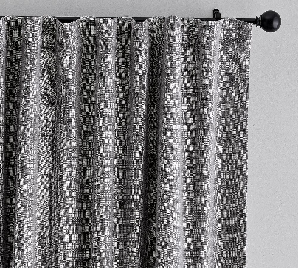 Seaton Textured Cotton Blackout Curtain | Pottery Barn (US)