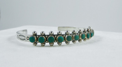 Vintage Native American Sterling Silver Turquoise 12 Snake Eyes Cuff Bracelet  | eBay | eBay US