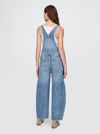 UltraSoft Denim Horseshoe Overalls | Gap (US)
