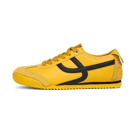 LUCKY STEP Retro Thin Sole Fashion Sneakers Casual Lightweight Walking Shoes,Yellow,Womens | Walmart (US)