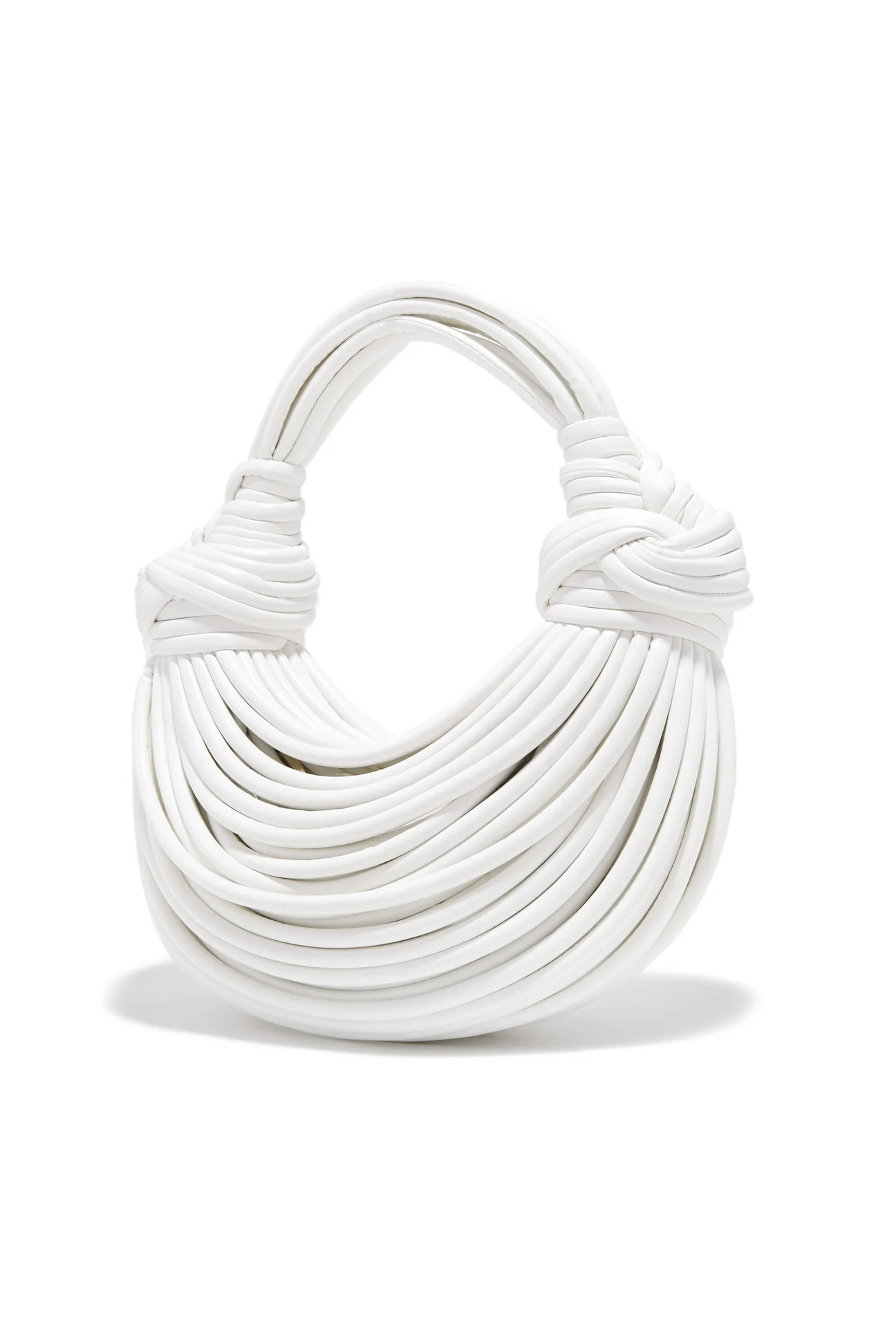 Miss Lola | Azelie White Double Knot Spaghetti Handbag | MISS LOLA