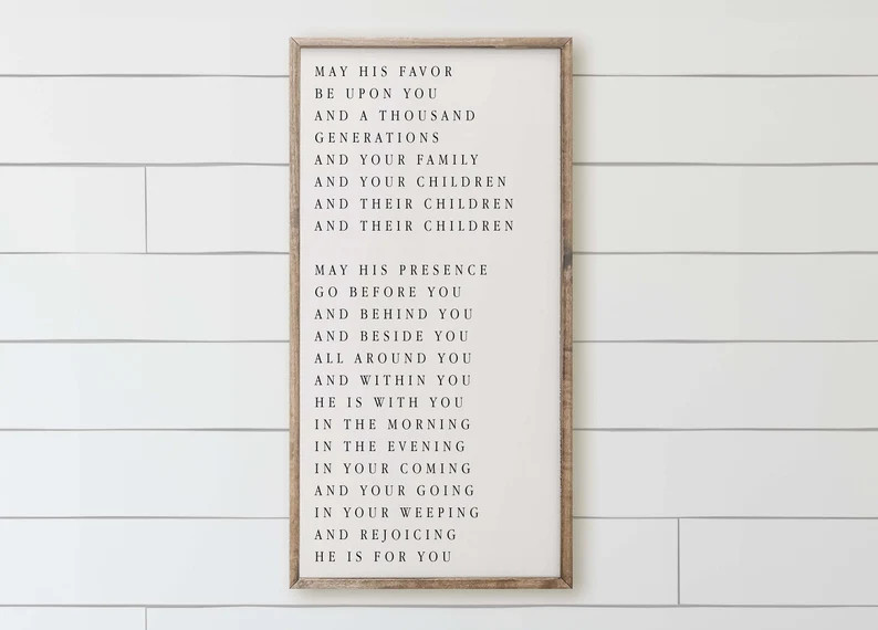 Wood Framed Sign May His Favor Be Upon You Rustic Home - Etsy | Etsy (US)