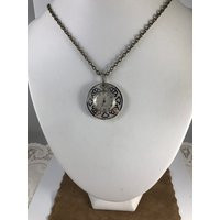 Vintage Caravelle Silver Tone Pendant Watch Brocaded Floral Design, 24"" Necklace | Etsy (US)