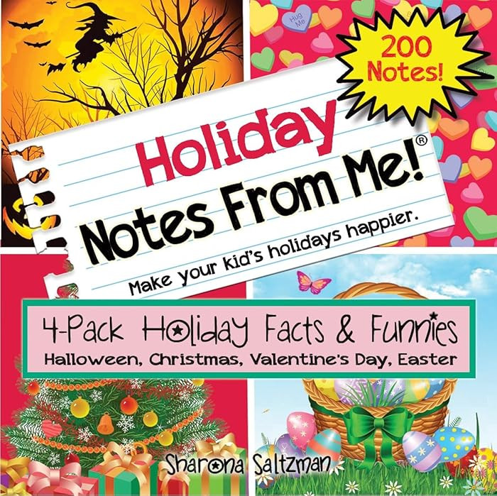 200 Tear-off Holiday Lunch Box Card Notes for Kids, 4-Pack: Easter, Halloween, Christmas, & Valen... | Amazon (US)