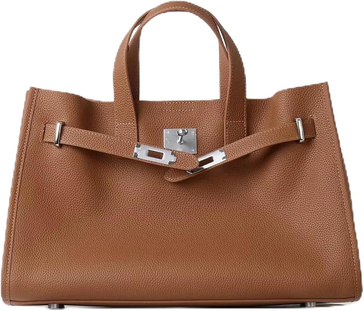 Genuine Leather Tote Bag for Women, Kelly-Style Satchel Handbag, Multi-Size for Work, Travel & Da... | Amazon (US)