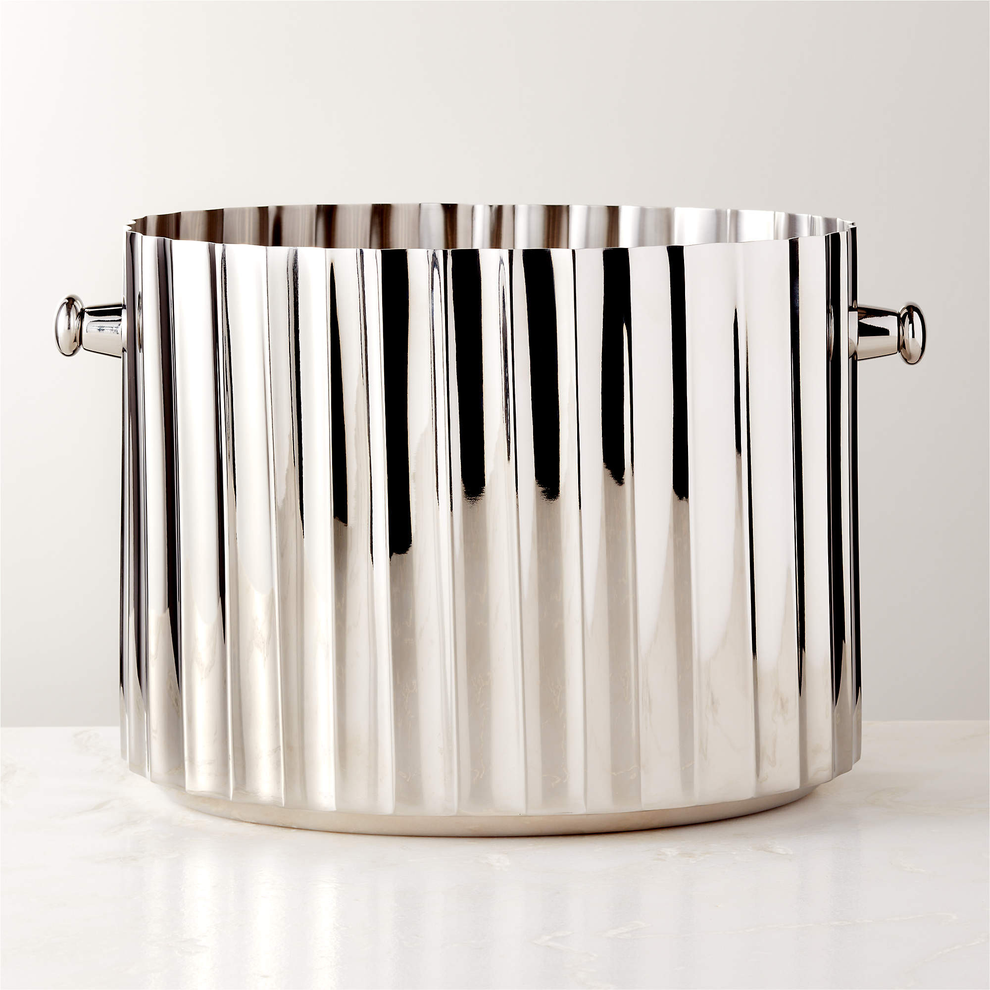 Milano Modern Stainless Steel Champagne Bucket + Reviews | CB2 | CB2