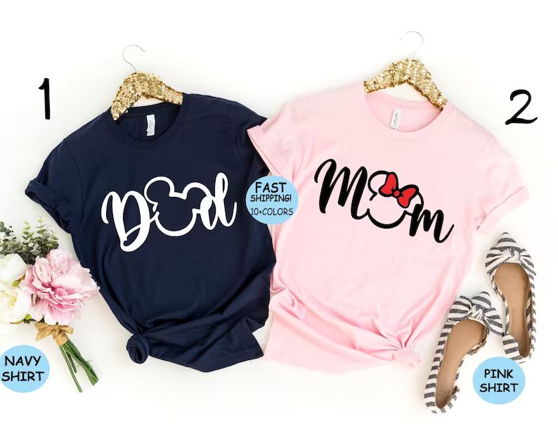 Disney Mom and Dad shirt, Disney Mom Shirt, Mother's Day shirt, Minnie Mom Shirt, Gift for Mom, B... | Etsy (US)