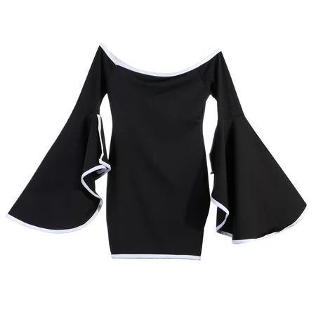 ITFABS Women s Elegant Off Shoulder Bell Sleeve Bodycon Midi Party Dress | Walmart (US)