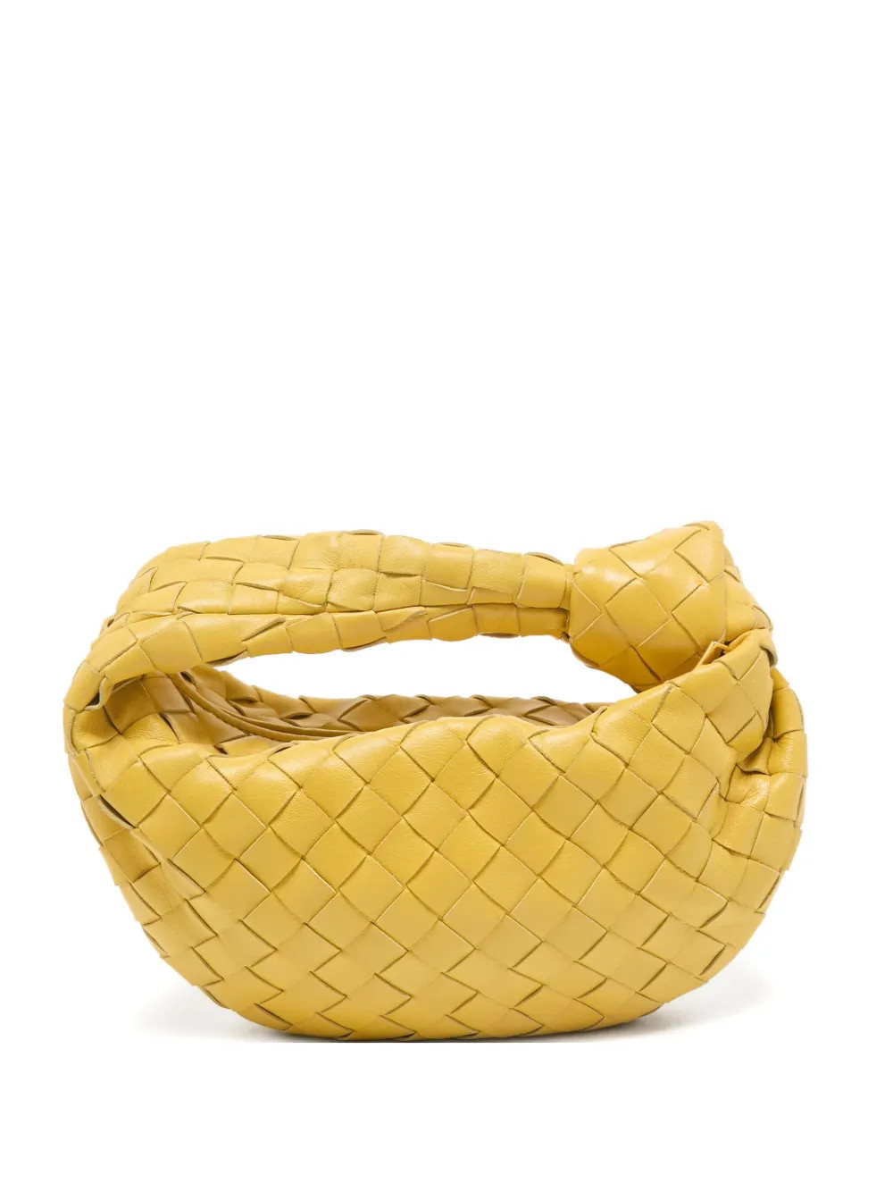 Bottega Veneta Pre-Owned Jodie Intrecciato knot handbag - Yellow | Farfetch Global
