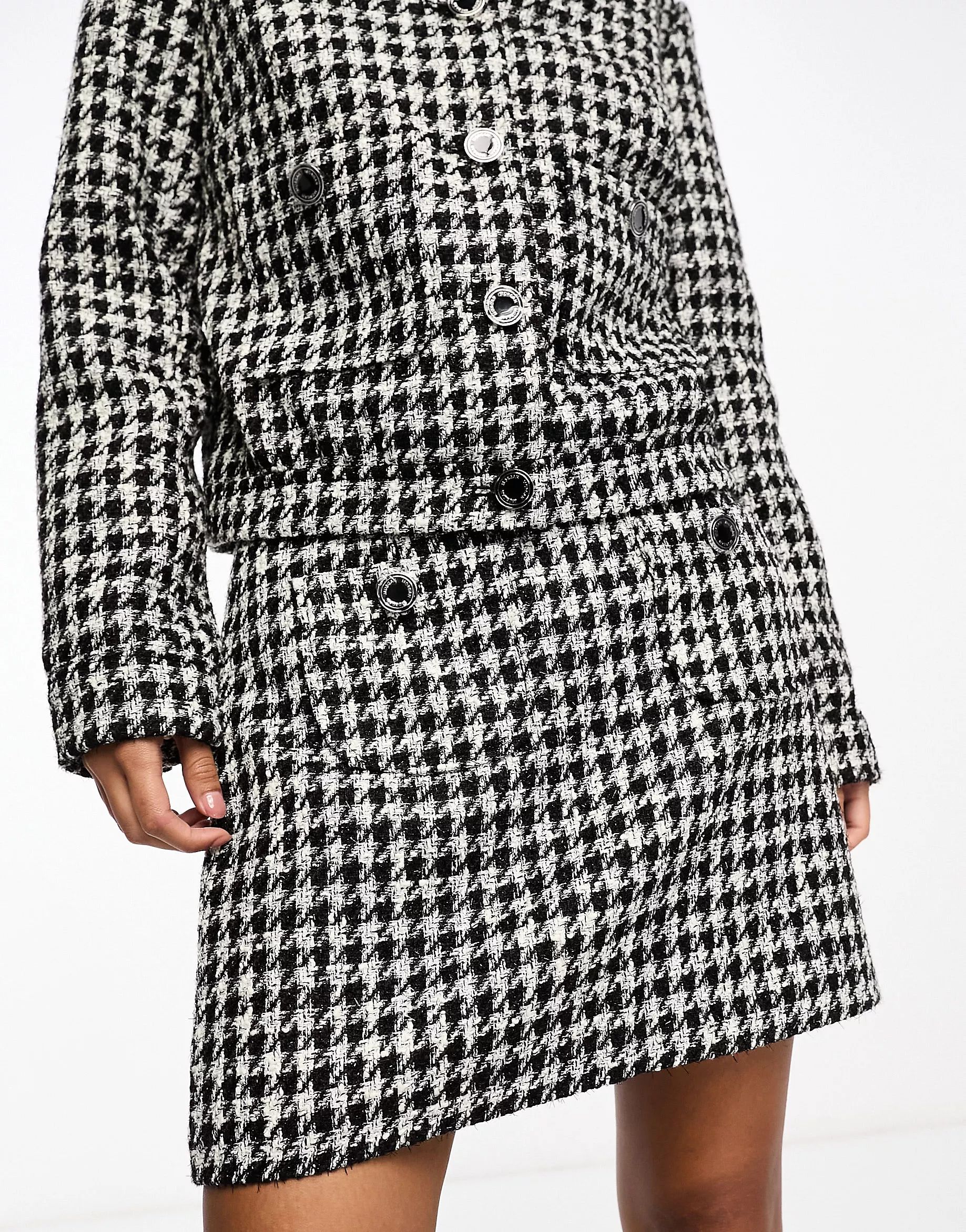 Morgan boucle mini skirt in dogstooth (part of a set) | ASOS (Global)