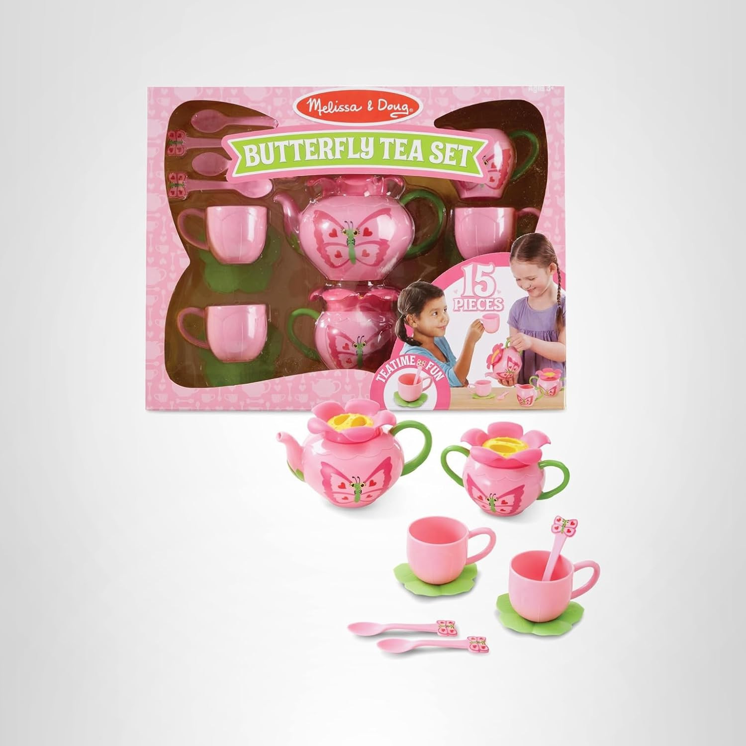 Melissa & Doug Butterfly Tea Set (15 pcs) - Play Food Accessories | Amazon (US)