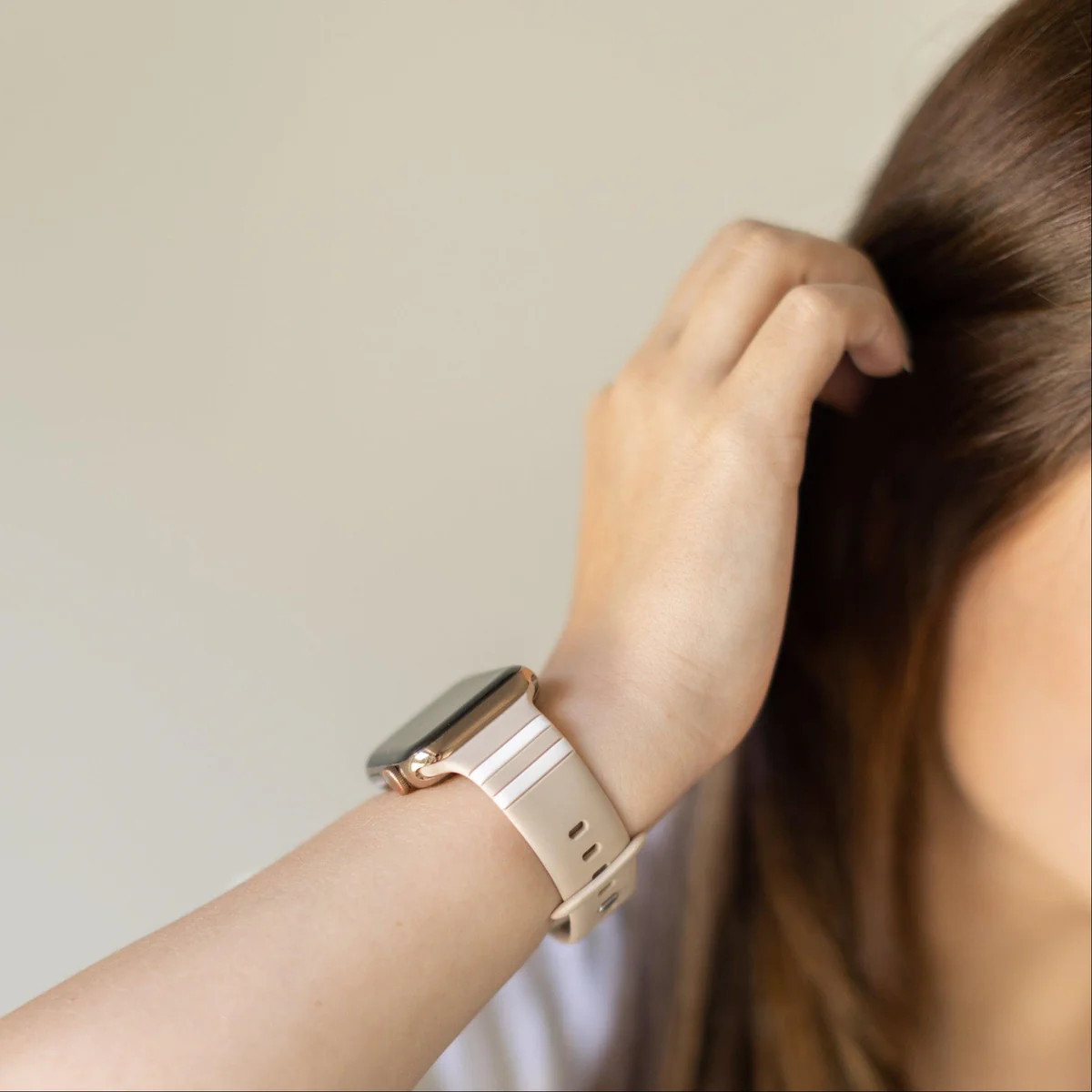 Skylar Tan & White Apple Watch Band | StrawberryAvocados