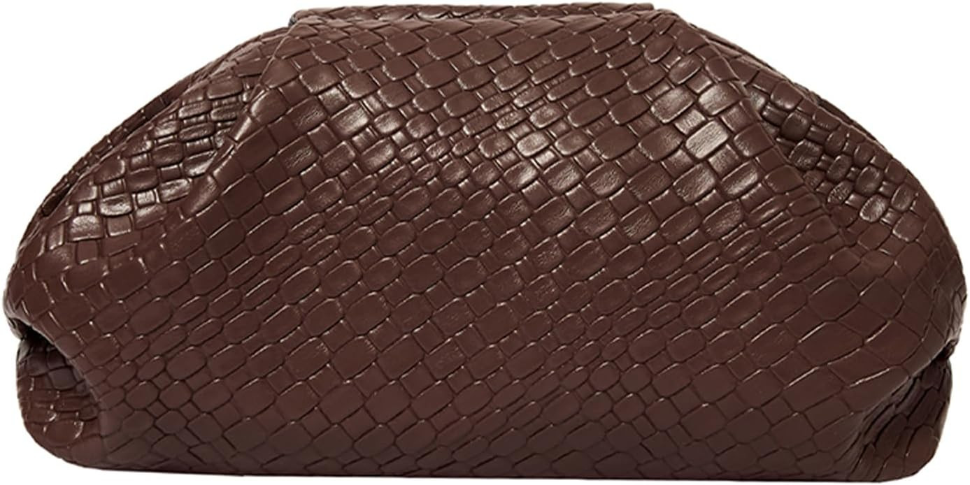 PHILOMENA Women's Woven Evening Bag Vegan Leather Clutch Purse Dumpling Ruched Bag Party Wedding ... | Amazon (US)