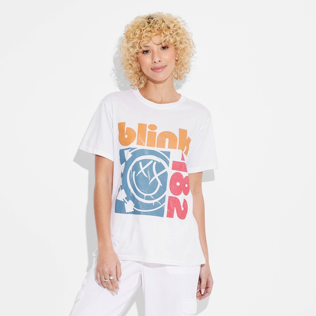 Women's Blink 182 Short Sleeve Graphic T-Shirt - White | Target