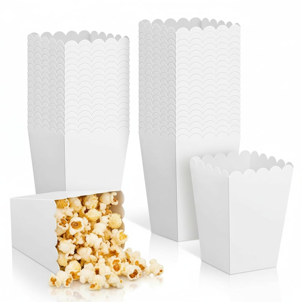 40-Pack White Mini Popcorn Boxes, 2.2 x 3 x 4.2 Inch | Amazon (US)