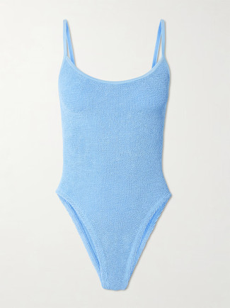 Seersucker Swimsuit Blue