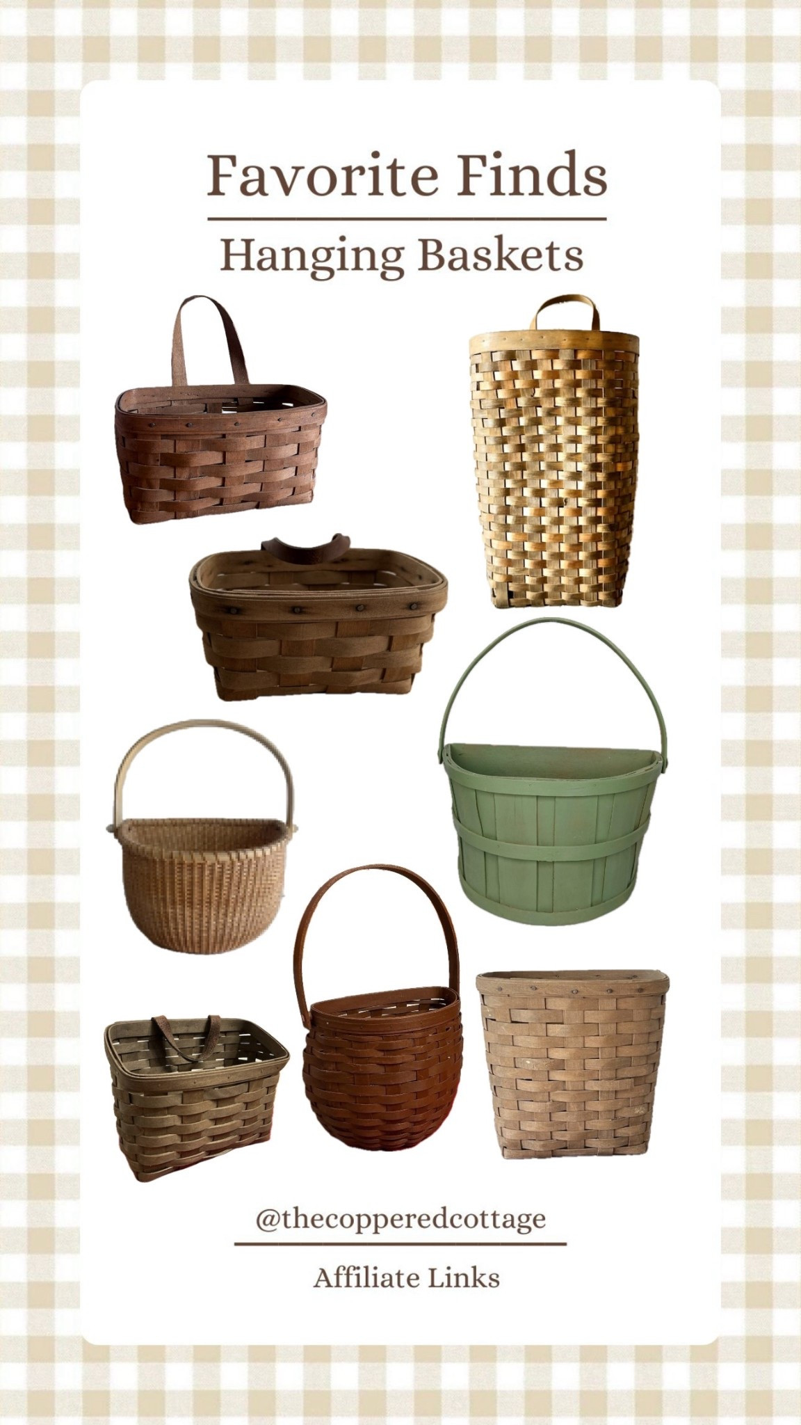 Hanging Baskets
Home decor/decor/vintage/vintage decor/antique/antique decor/cottage/farmhouse/baskets

#LTKHome #LTKSeasonal #LTKValentine