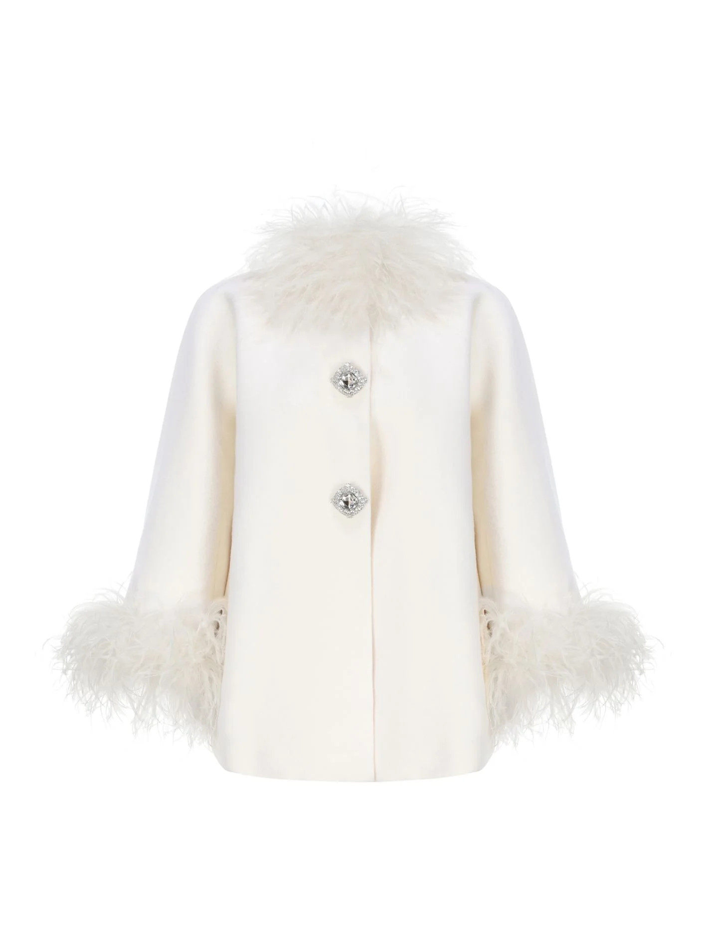 Angelica Feather Coat (White) | Nana Jacqueline