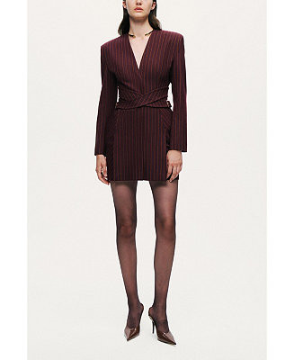 Women's Tailored Pinstripe Wrap-Waist Mini Dress | Macy's