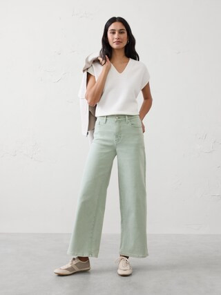 Wide-Leg High-Rise Cropped Jean | Banana Republic Factory
