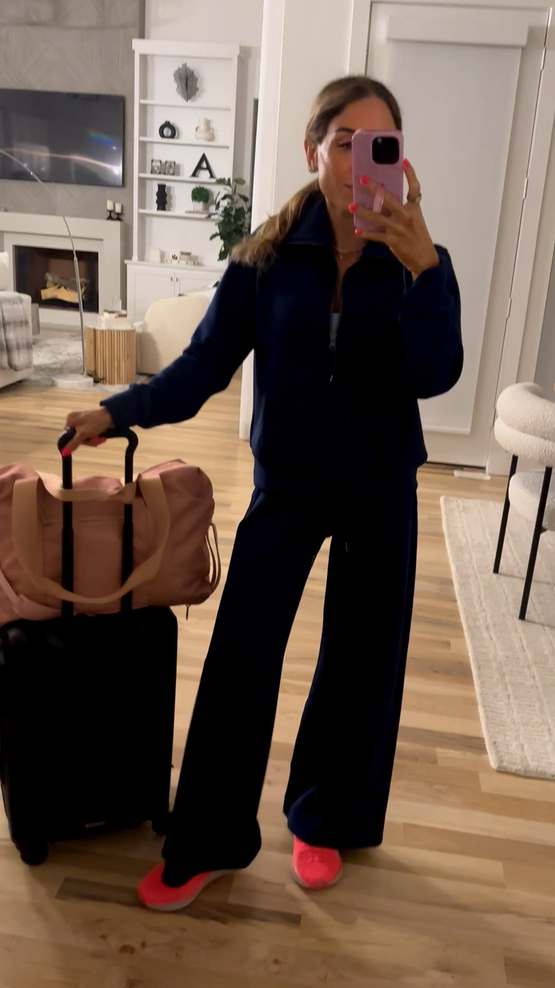 Travel outfit, airport outfit Petite friendly: wearing size xs in this matching pant and had zip set. Found a look for less that’s identical too 

#LTKTravel #LTKPetite