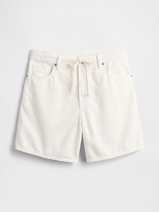 High Rise Soft Pull-On Midi Denim Shorts | Gap Factory