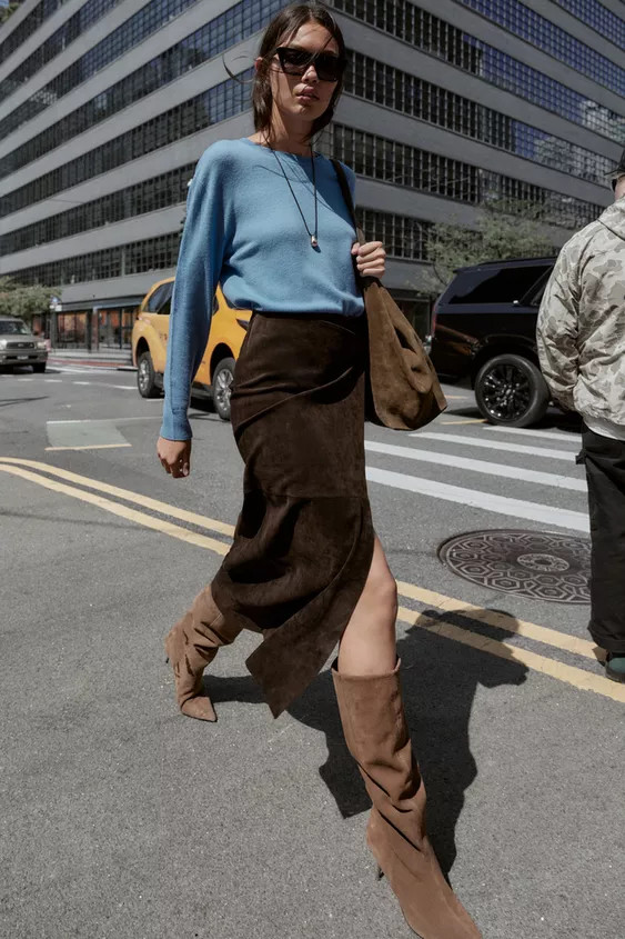 MIDI-WICKELROCK AUS 100 % LEDER | Zara DE