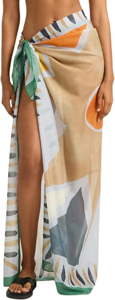 Women's 2026 Sarong Pareo Cotton Beach Coverups Lightweight Wrap Skirt Boho Printed Bikini Cover ... | Amazon (US)