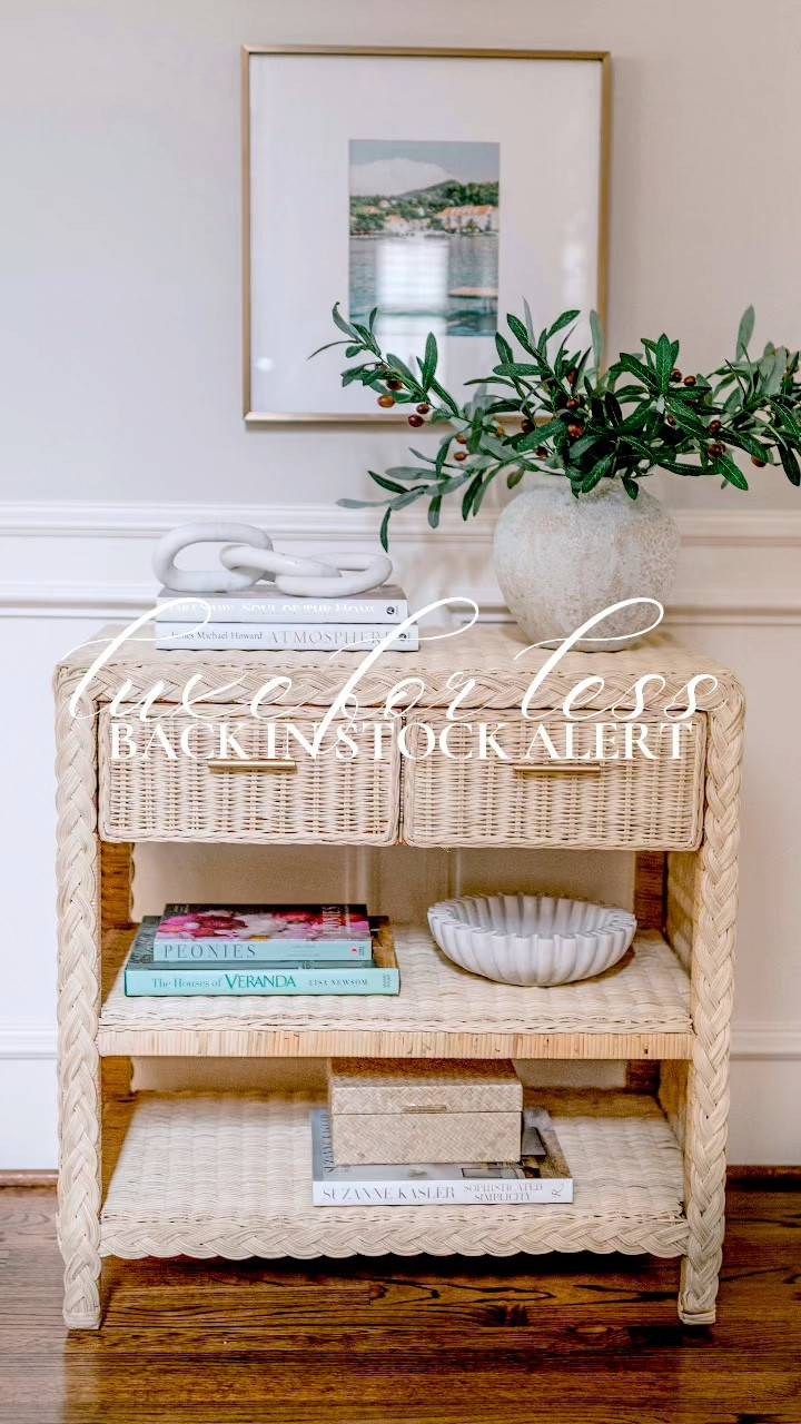 Coastal rattan console nightstand back in stock!! 

#LTKHome #LTKStyleTip #LTKFindsUnder100