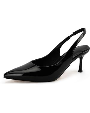 DREAMCIA Women's Pumps Slingback Heels Pointed Toe Sling Back Kitten Heels Women Metallic Slingba... | Amazon (US)
