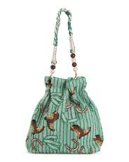 Beaded Striped Cowboy Boots Satchel | TJ Maxx