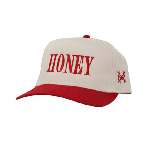 The Mad Hatter, Men & Women's Trucker Hat, Premium Embroidered Adjustable Snapback for Everyday Wear, Honey - Red/Natural Otto | Amazon (US)
