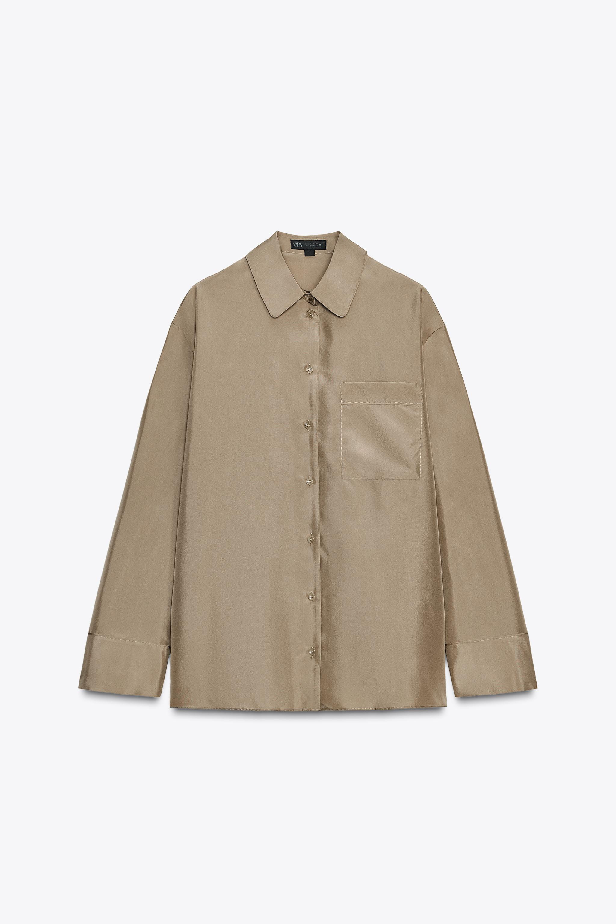 ZW COLLECTION SILK POCKET SHIRT | Zara US